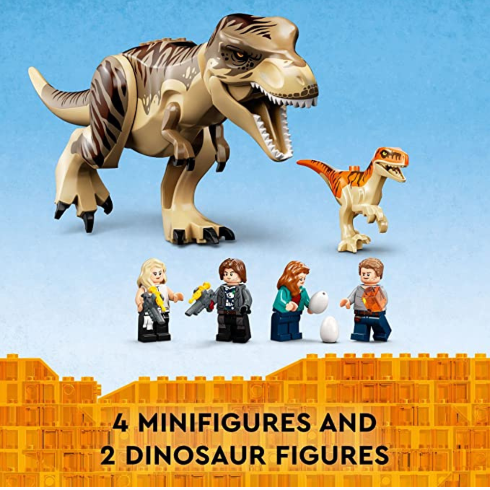 LEGO Jurassic World T. rex & Atrociraptor Dinosaur Breakout 76948 Dino Toy Set