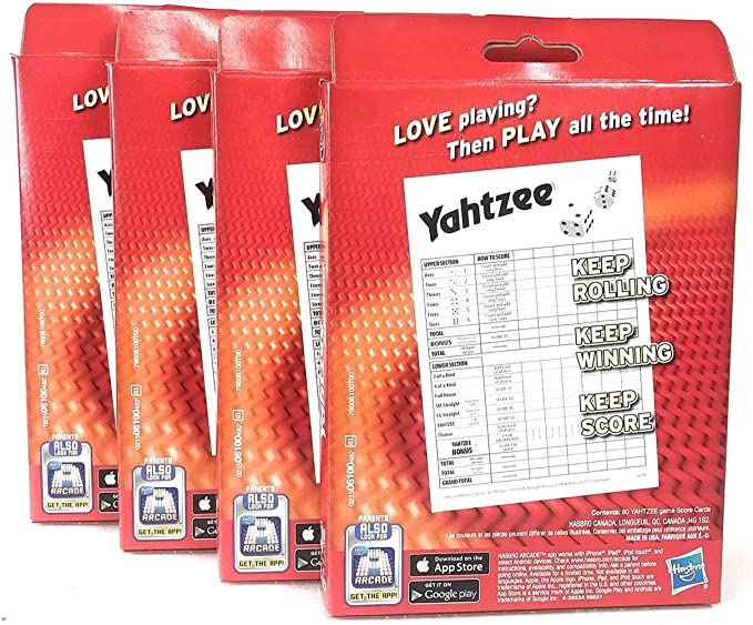 80-Sheet Yahtzee Score Cards - 4 Pack